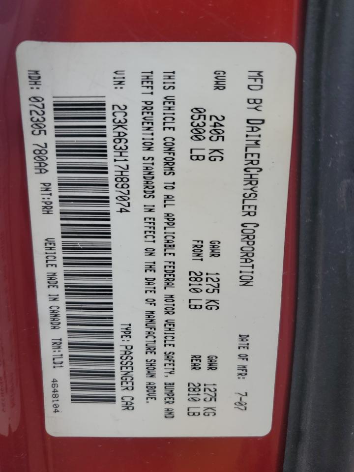 2007 Chrysler 300C VIN: 2C3KA63H17H897074 Lot: 90348075