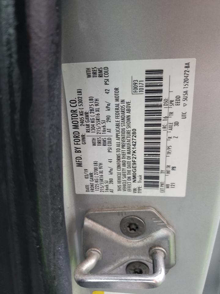 2019 Ford Transit Connect Xlt VIN: NM0GE9F27K1427280 Lot: 90260135