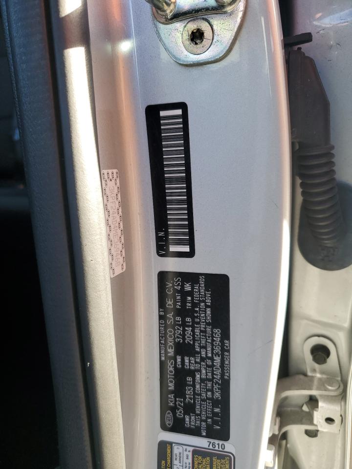 2021 Kia Forte Fe VIN: 3KPF24AD4ME369468 Lot: 90704175