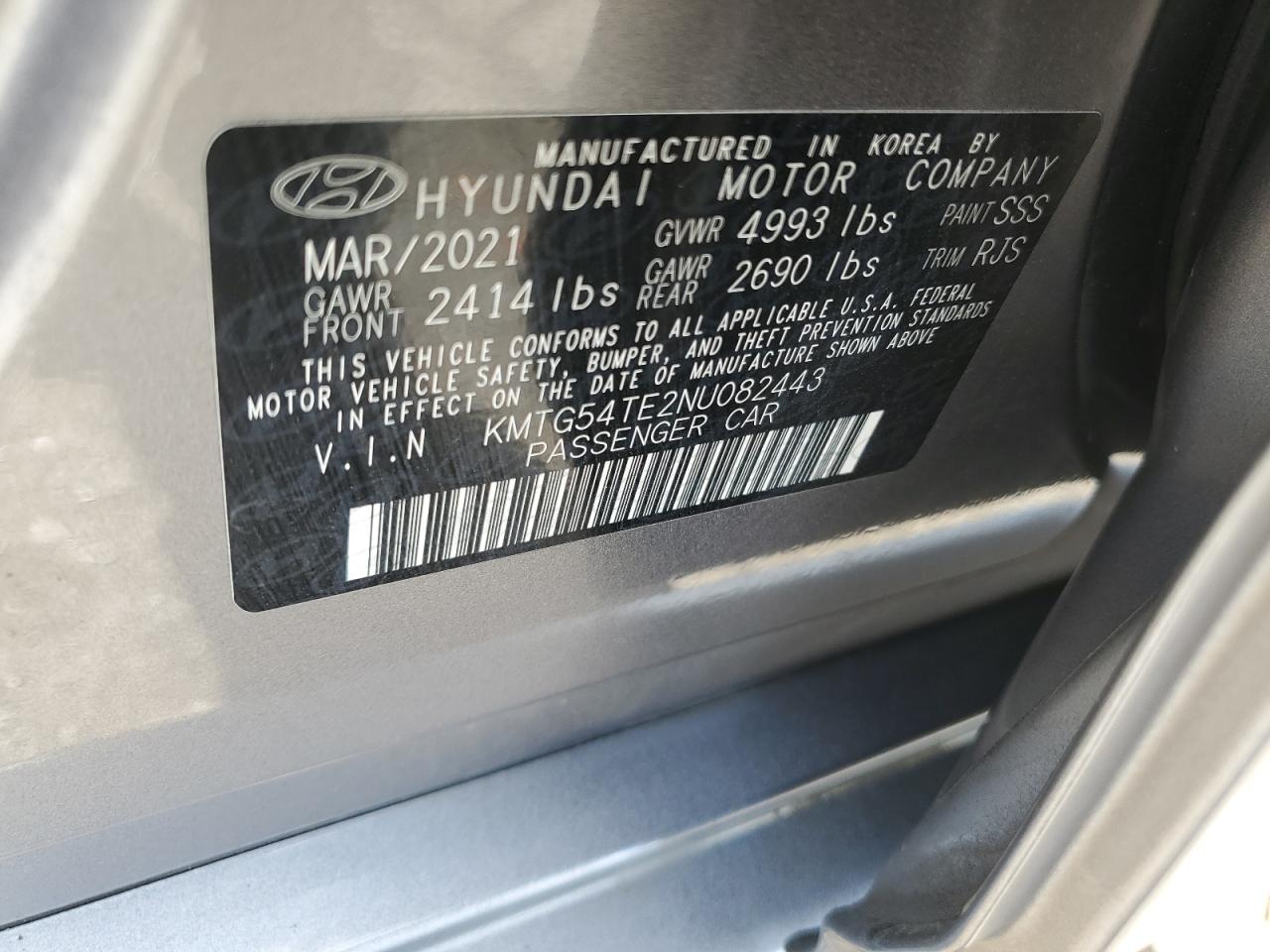 2022 Genesis G70 Base VIN: KMTG54TE2NU082443 Lot: 86299265