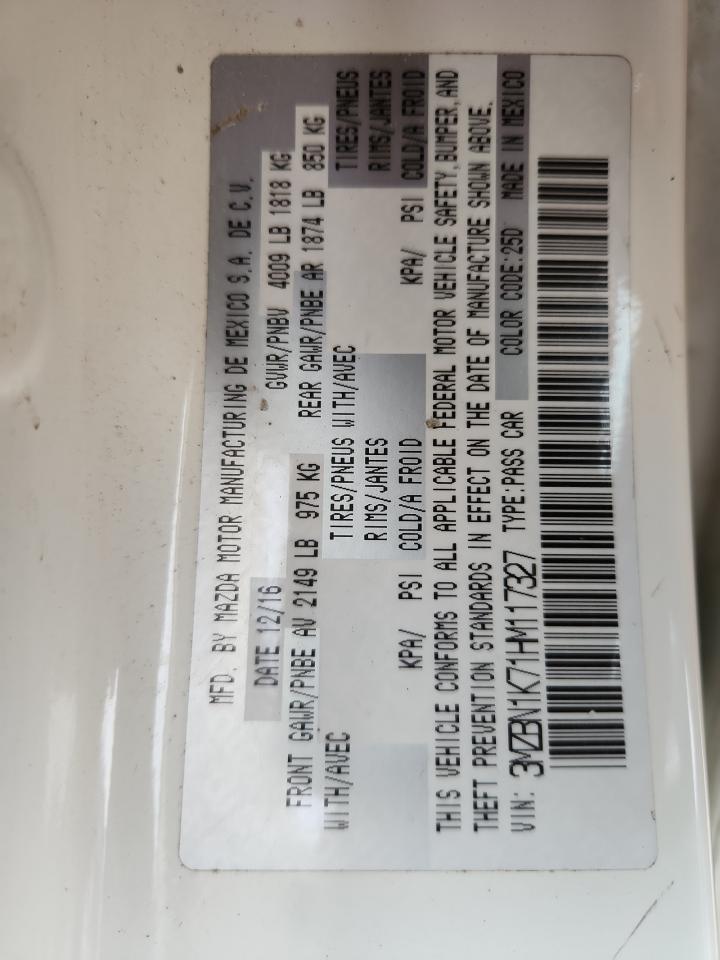 2017 Mazda 3 Sport VIN: 3MZBN1K71HM117327 Lot: 82729935