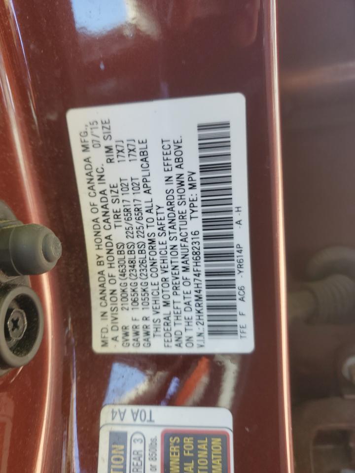 2015 Honda Cr-V Exl VIN: 2HKRM4H74FH682316 Lot: 84878145