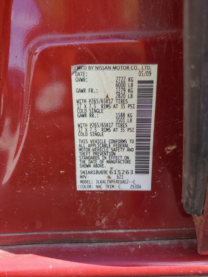 2009 Nissan Pathfinder S VIN: 5N1AR18U69C615263 Lot: 84604945
