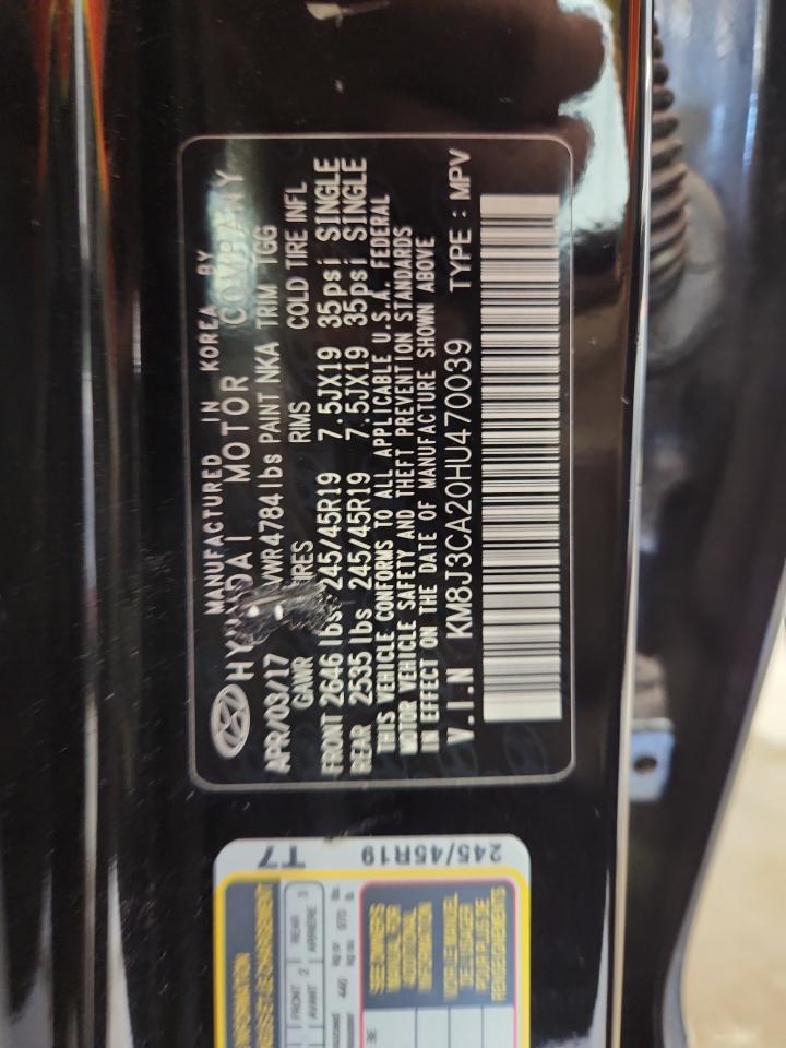 2017 Hyundai Tucson Limited VIN: KM8J3CA20HU470039 Lot: 85177285