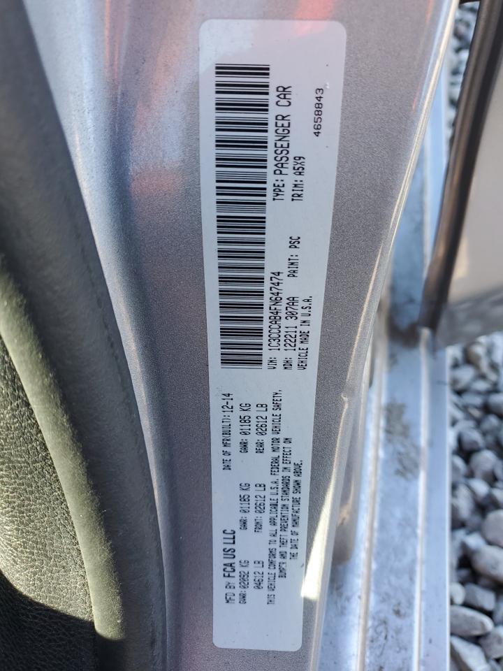 2015 Chrysler 200 Limited VIN: 1C3CCCAB4FN647474 Lot: 82757365