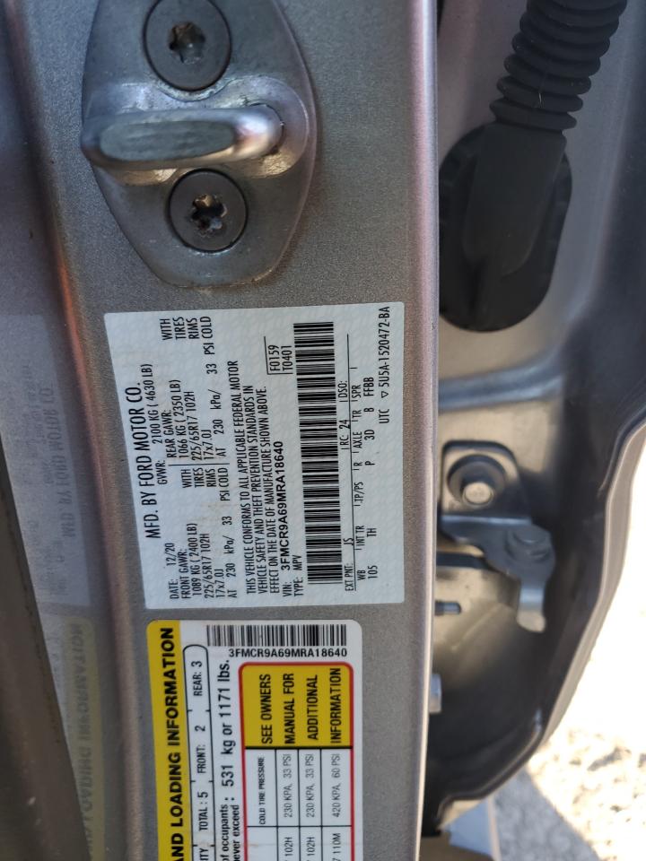 2021 Ford Bronco Sport VIN: 3FMCR9A69MRA18640 Lot: 85574895