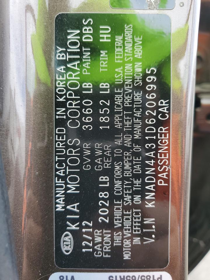 2013 Kia Rio Ex VIN: KNADN4A31D6206995 Lot: 81958265