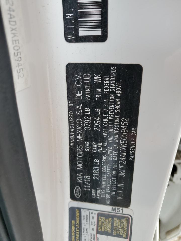 2019 Kia Forte Fe VIN: 3KPF24ADXKE059452 Lot: 70667535