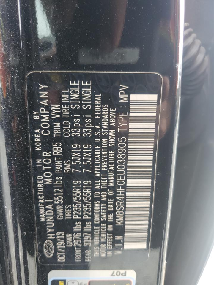 2014 Hyundai Santa Fe Gls VIN: KM8SR4HF0EU038905 Lot: 85717165