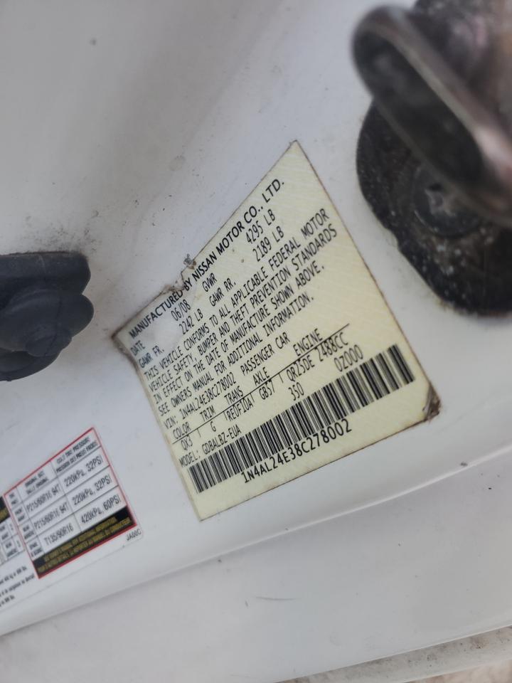 2008 Nissan Altima 2.5S VIN: 1N4AL24E38C278002 Lot: 86330455