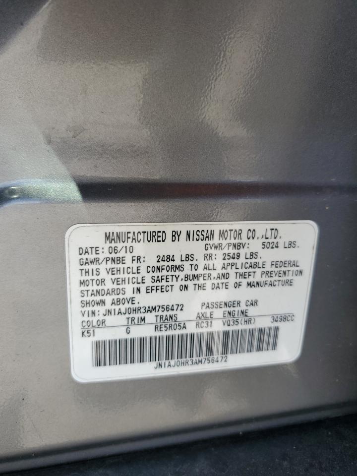 2010 Infiniti Ex35 Base VIN: JN1AJ0HR3AM756472 Lot: 85677425