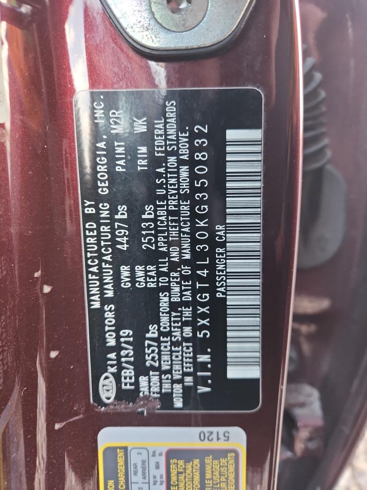 2019 Kia Optima Lx VIN: 5XXGT4L30KG350832 Lot: 89438385