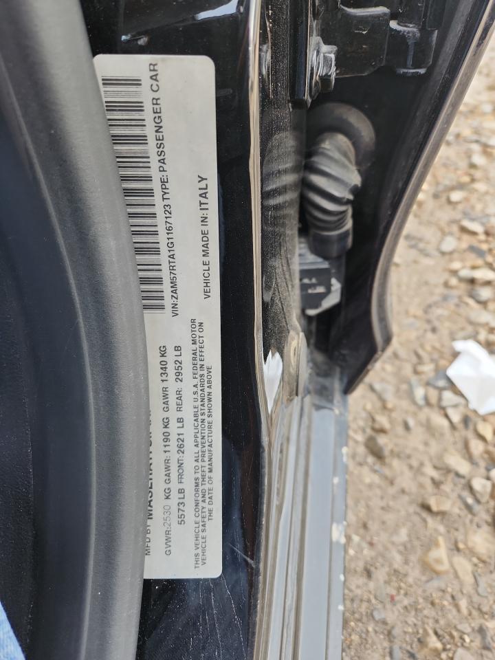 2016 Maserati Ghibli S VIN: ZAM57RTA1G1167123 Lot: 86312425