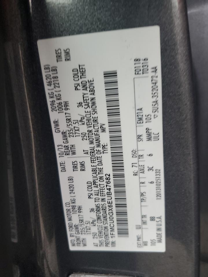 2014 Ford Escape Se VIN: 1FMCU0GX6EUB47682 Lot: 89691215