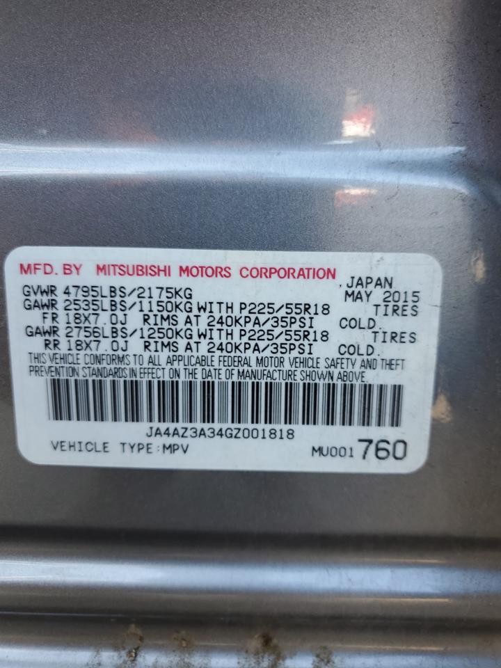 2016 Mitsubishi Outlander Se VIN: JA4AZ3A34GZ001818 Lot: 81973455