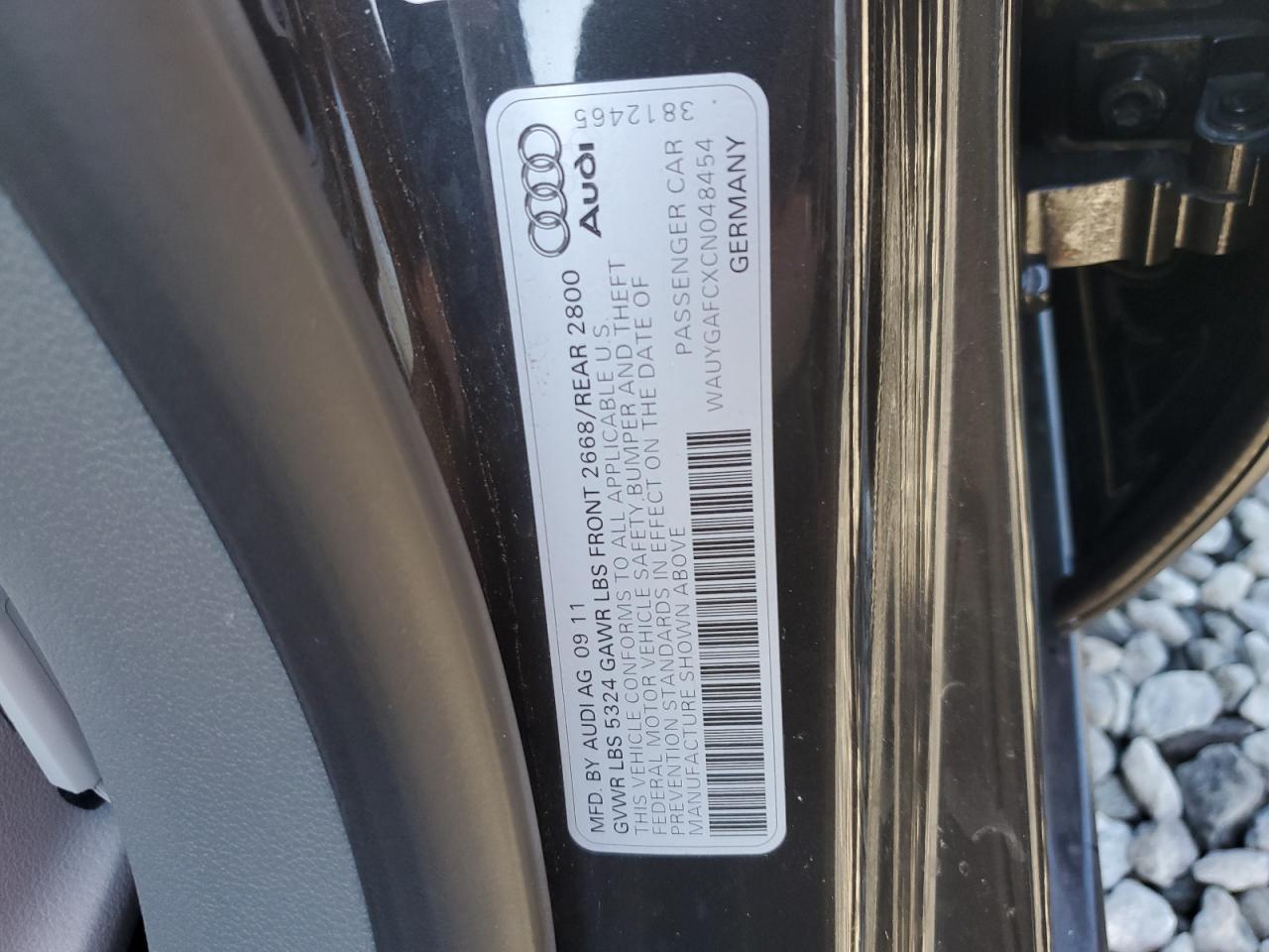 2012 Audi A7 Premium Plus VIN: WAUYGAFCXCN048454 Lot: 85848885