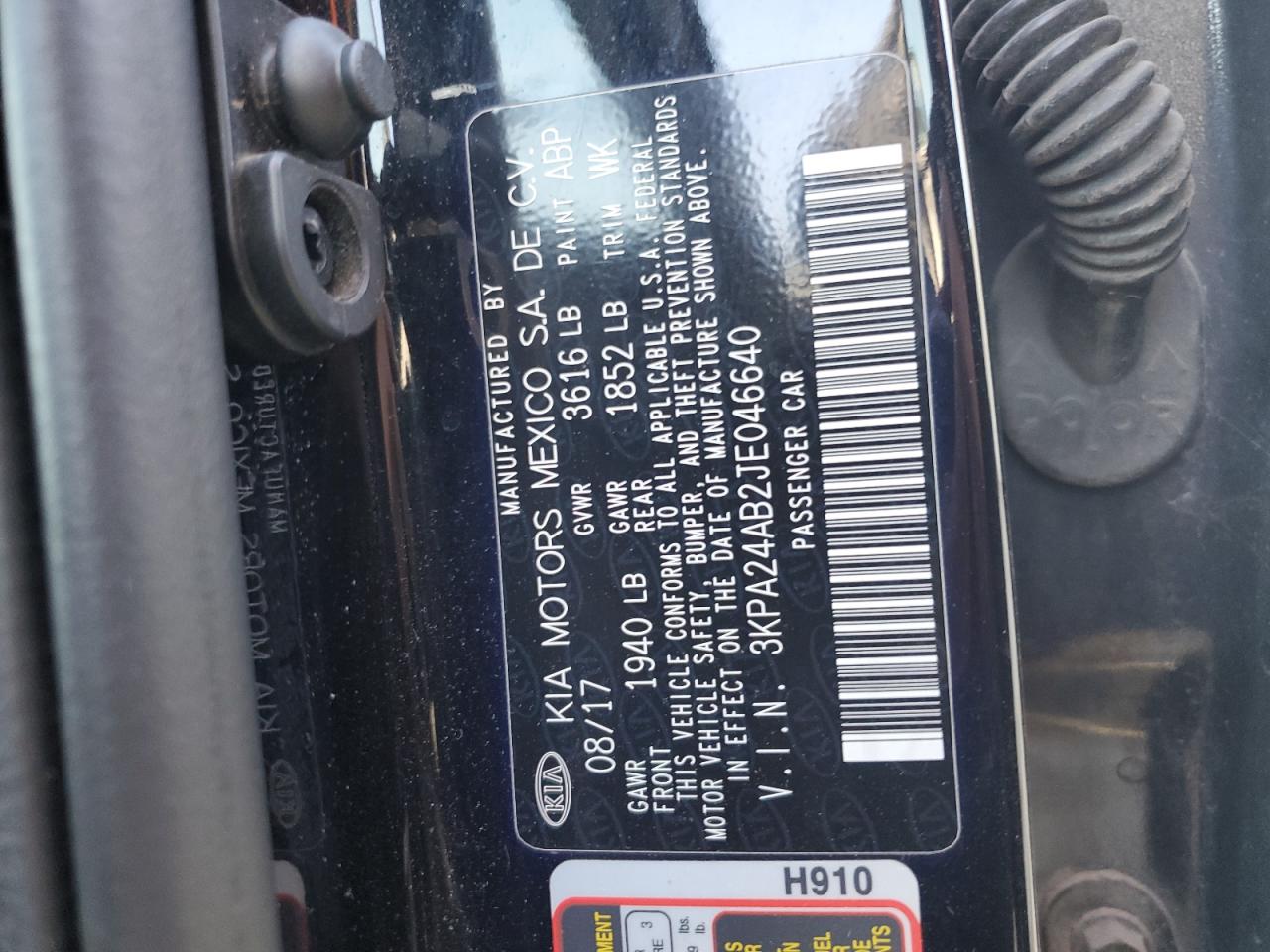 2018 Kia Rio Lx VIN: 3KPA24AB2JE046641 Lot: 80357495