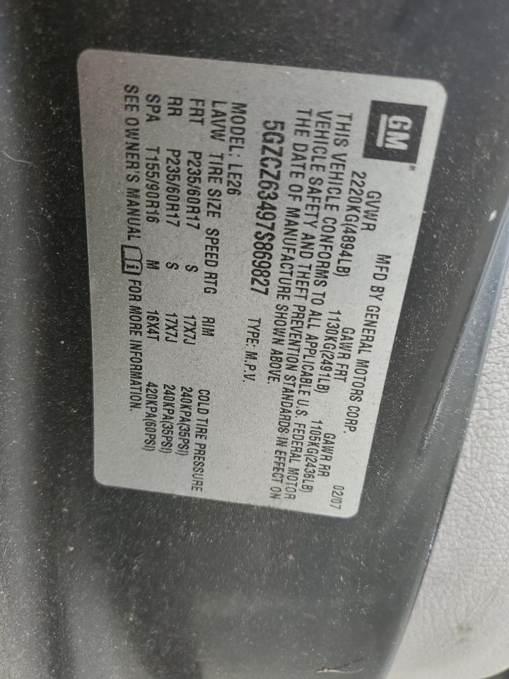 2007 Saturn Vue VIN: 5GZCZ63497S869827 Lot: 82282755