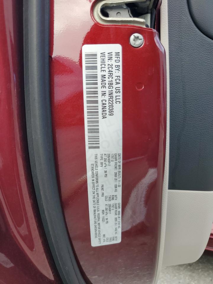 2022 Chrysler Pacifica Touring L VIN: 2C4RC1BG1NR220369 Lot: 85387835