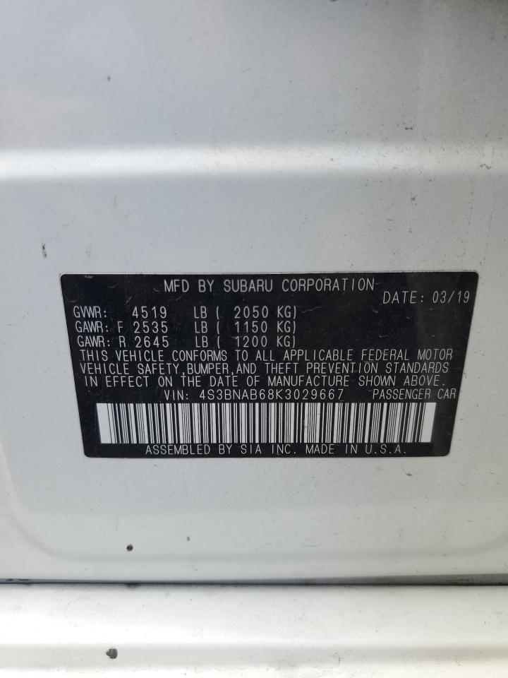 2019 Subaru Legacy 2.5I VIN: 4S3BNAB68K3029667 Lot: 82162265