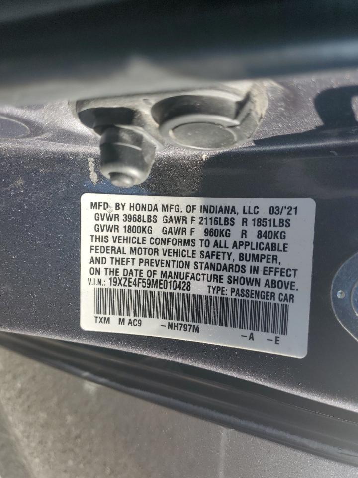 2021 Honda Insight Ex VIN: 19XZE4F59ME010428 Lot: 89661825