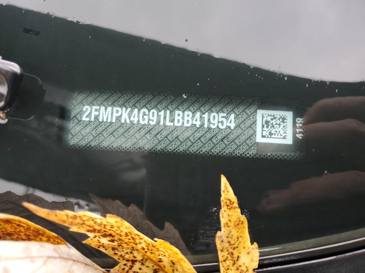 2020 Ford Edge Se VIN: 2FMPK4G91LBB41954 Lot: 90832395