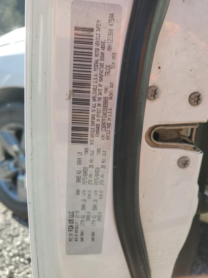 2019 Ram 1500 Classic Tradesman VIN: 1C6RR7FGXKS589809 Lot: 85843465