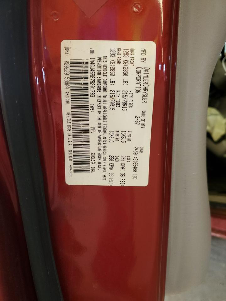 2007 Chrysler Town & Country Lx VIN: 1A4GJ45R87B201793 Lot: 81993005