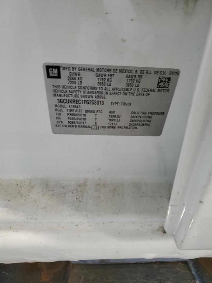 2015 Chevrolet Silverado K1500 Lt VIN: 3GCUKREC1FG253013 Lot: 82192105