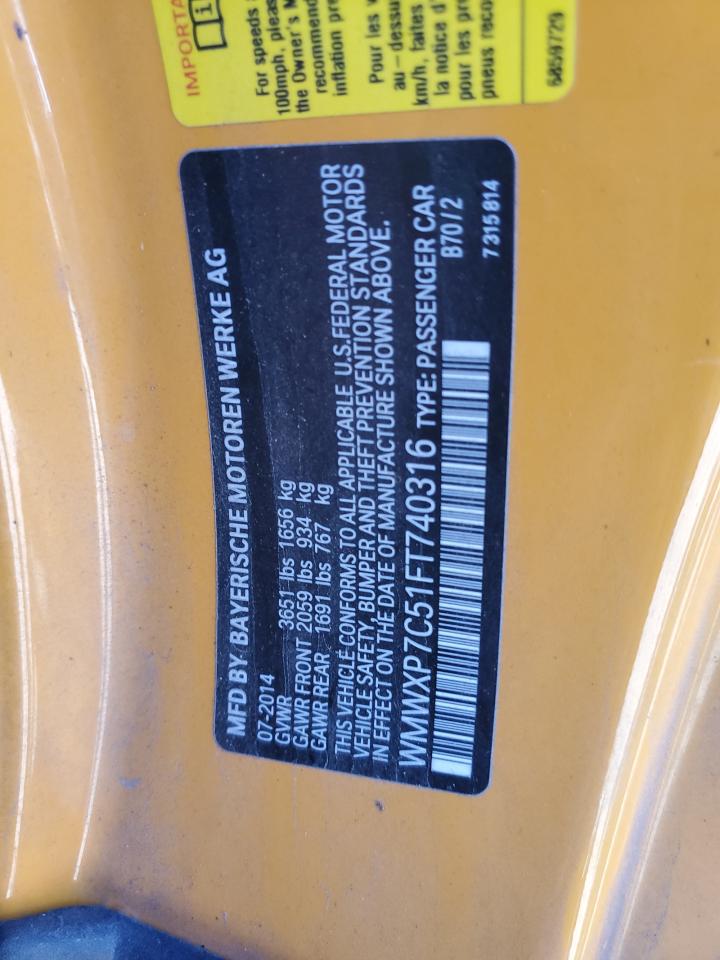 2015 Mini Cooper S VIN: WMWXP7C51FT740316 Lot: 86659895