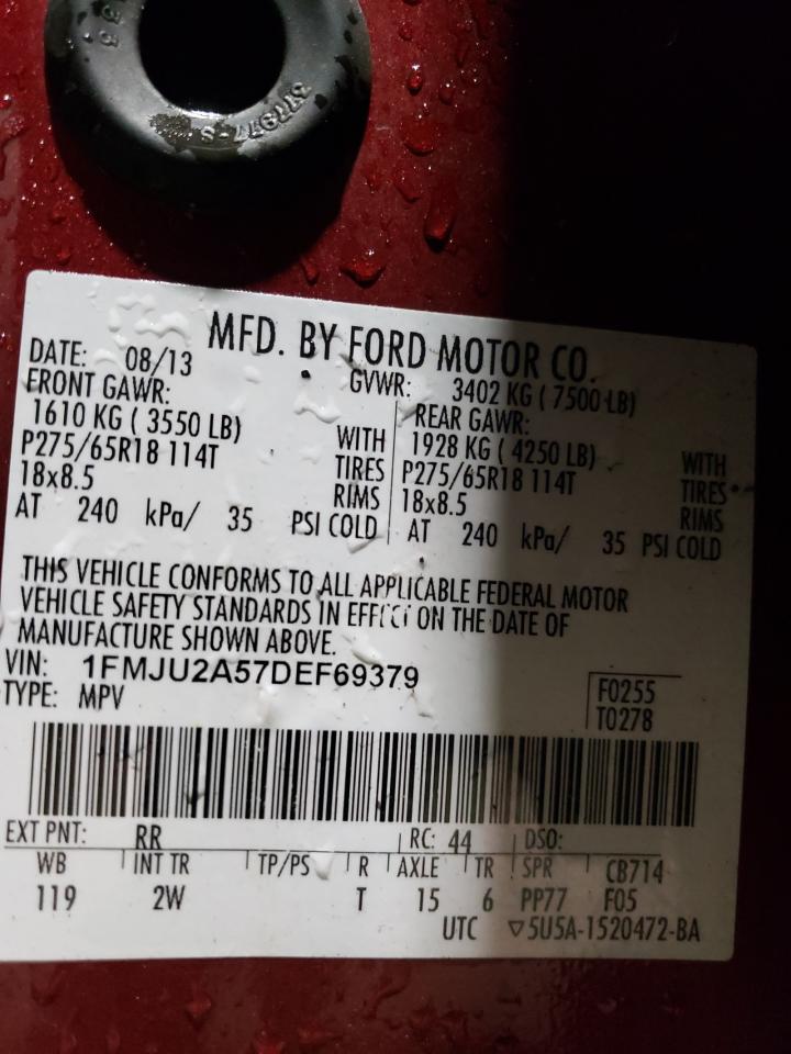 2013 Ford Expedition Limited VIN: 1FMJU2A57DEF69379 Lot: 89673735