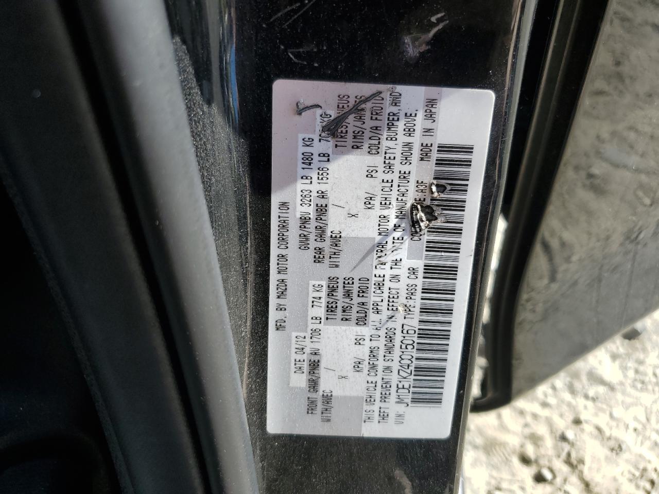 2012 Mazda Mazda2 VIN: JM1DE1KZ4C0150167 Lot: 85329985