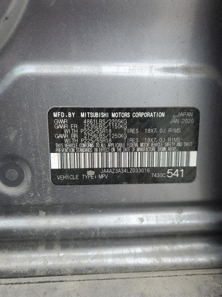 2020 Mitsubishi Outlander Se VIN: JA4AZ3A34LZ033016 Lot: 87459545