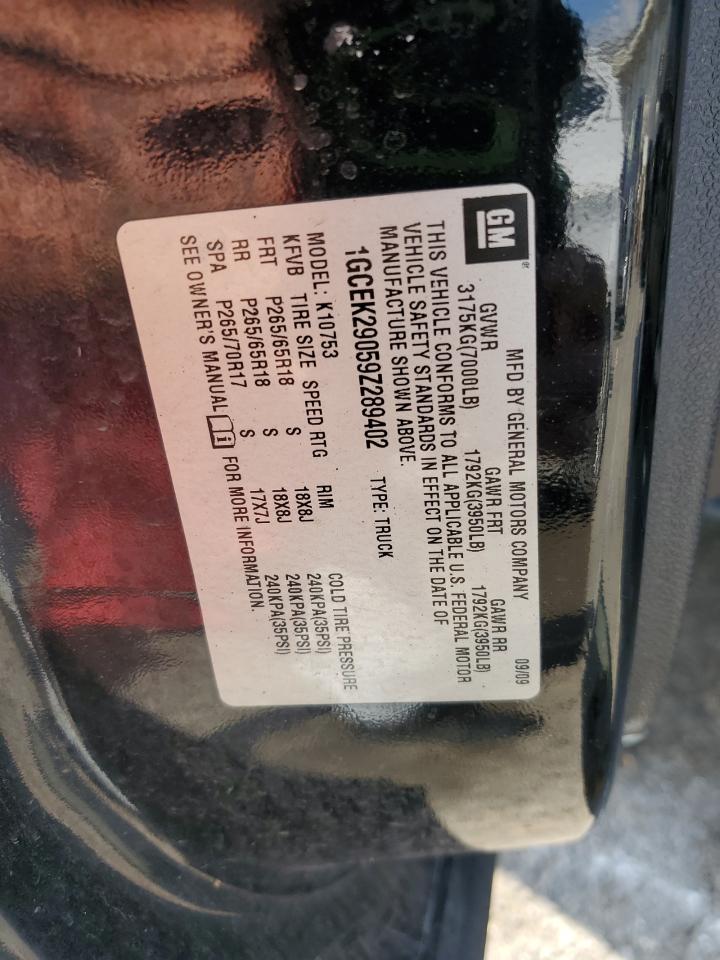 2009 Chevrolet Silverado K1500 Lt VIN: 1GCEK29059Z289402 Lot: 84249495