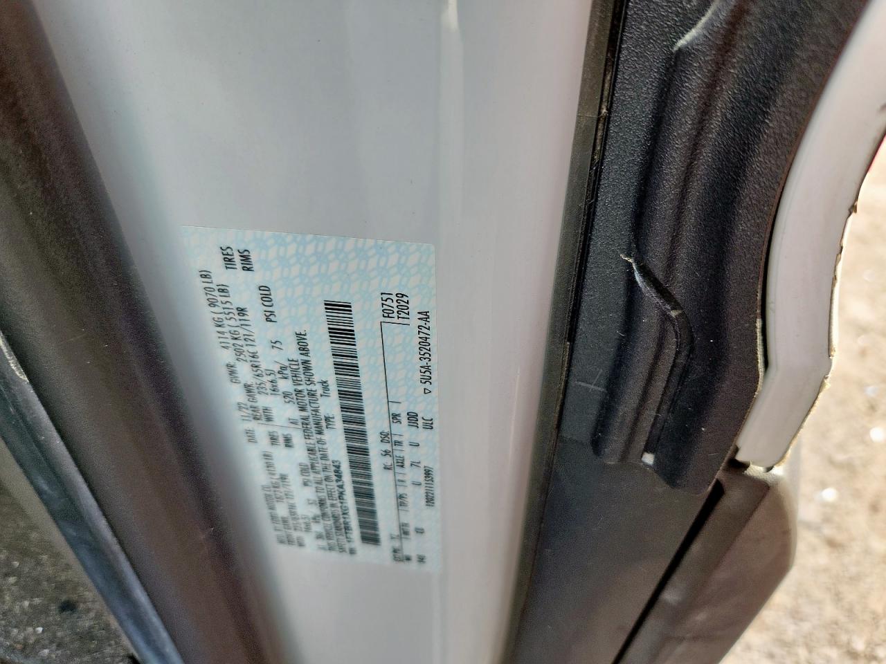 2023 Ford Transit T-250 VIN: 1FTBR1XG1PKA34843 Lot: 82040735