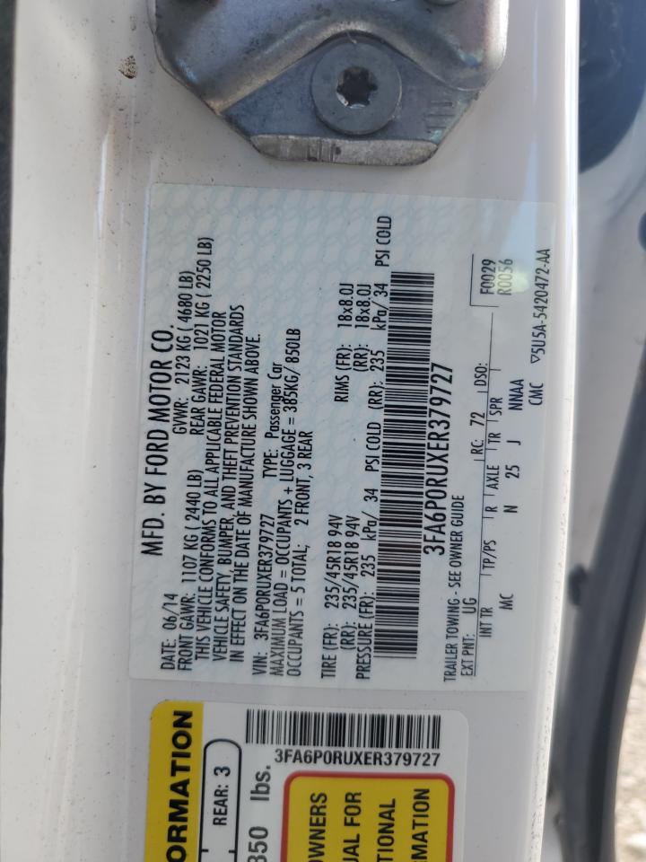 2014 Ford Fusion Titanium Hev VIN: 3FA6P0RUXER379727 Lot: 82330625