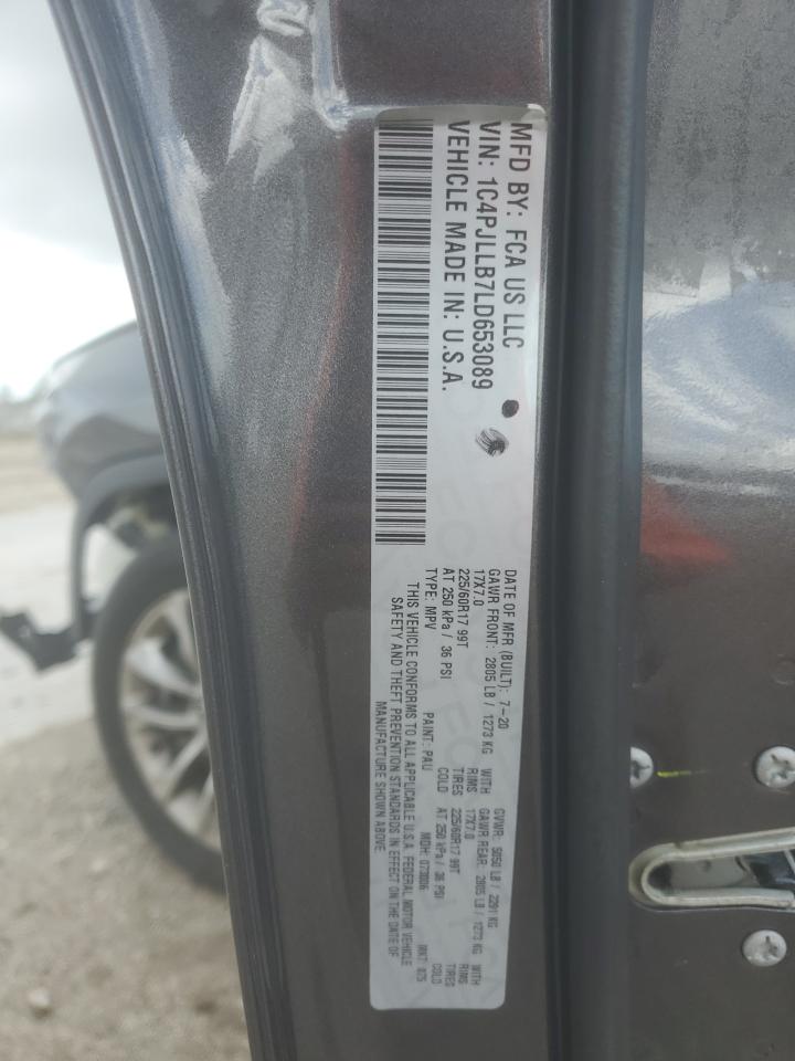 2020 Jeep Cherokee Latitude Plus VIN: 1C4PJLLB7LD653089 Lot: 81928485