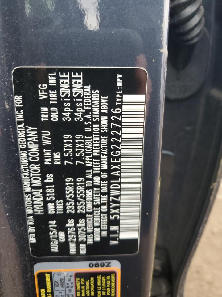 2014 Hyundai Santa Fe Sport VIN: 5XYZWDLAXEG222726 Lot: 86292305