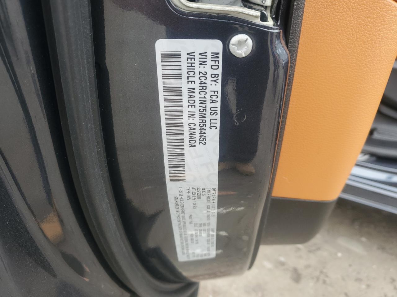 2021 Chrysler Pacifica Hybrid Pinnacle VIN: 2C4RC1N75MR544452 Lot: 86252115