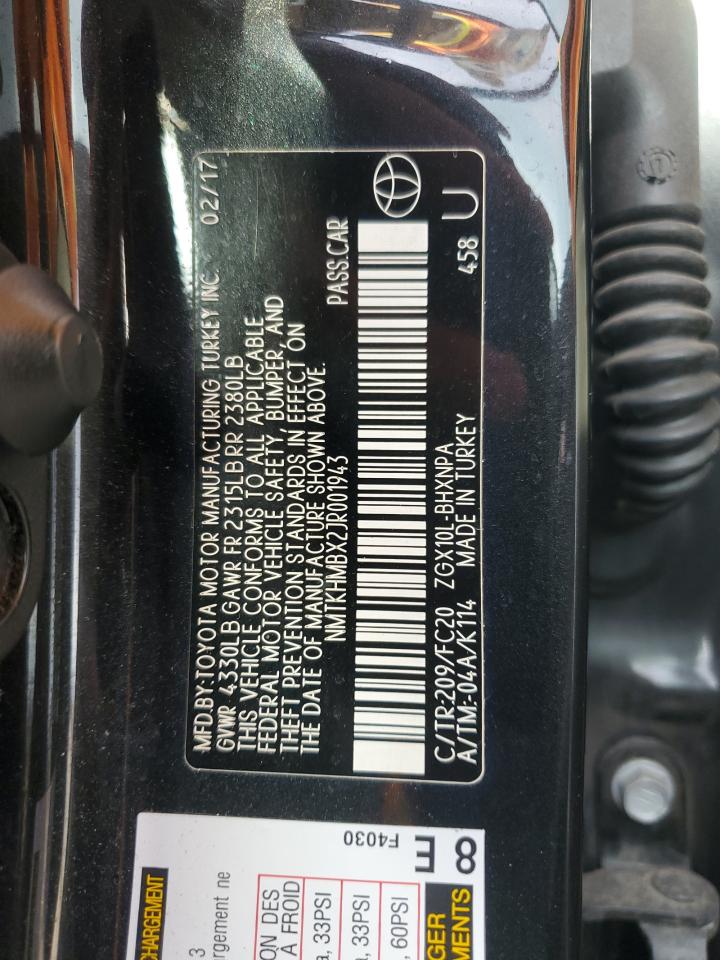 2018 Toyota C-Hr Xle VIN: NMTKHMBX2JR001943 Lot: 82625195