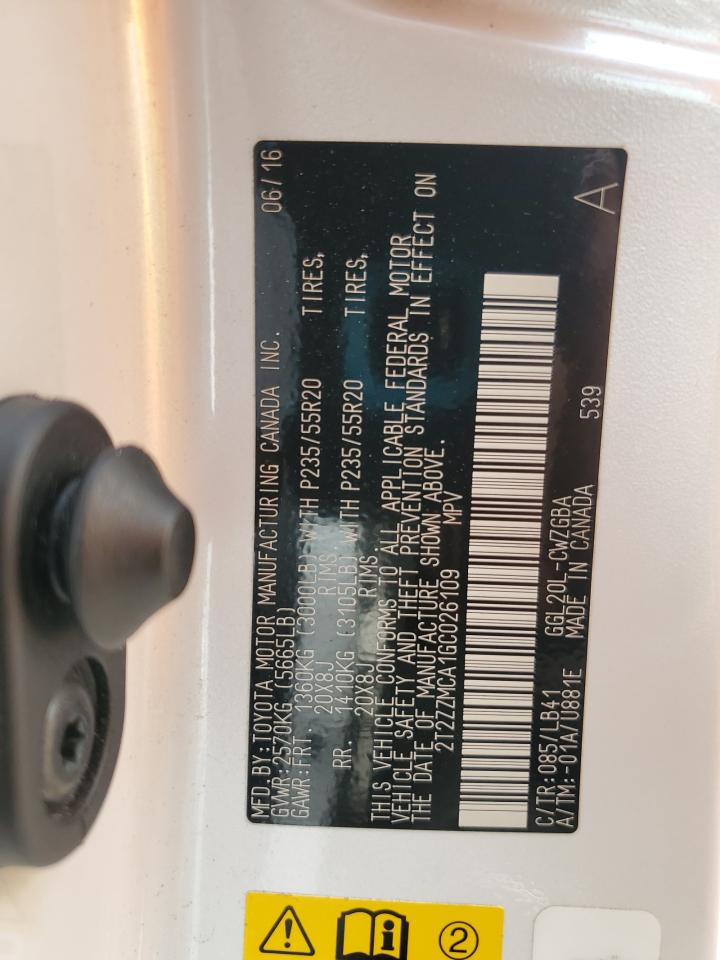 2016 Lexus Rx 350 VIN: 2T2ZZMCA1GC026109 Lot: 89719155