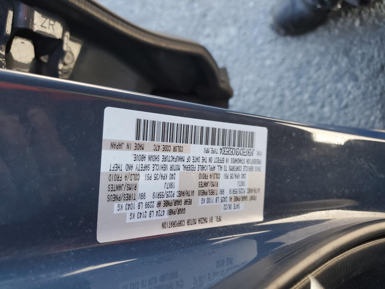 2022 Mazda Cx-5 Preferred VIN: JM3KFBCM3N0626304 Lot: 86663435