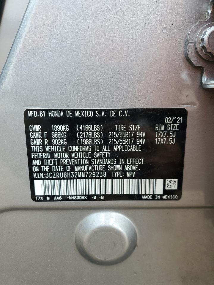 2021 Honda Hr-V Lx VIN: 3CZRU6H32MM729238 Lot: 86062865