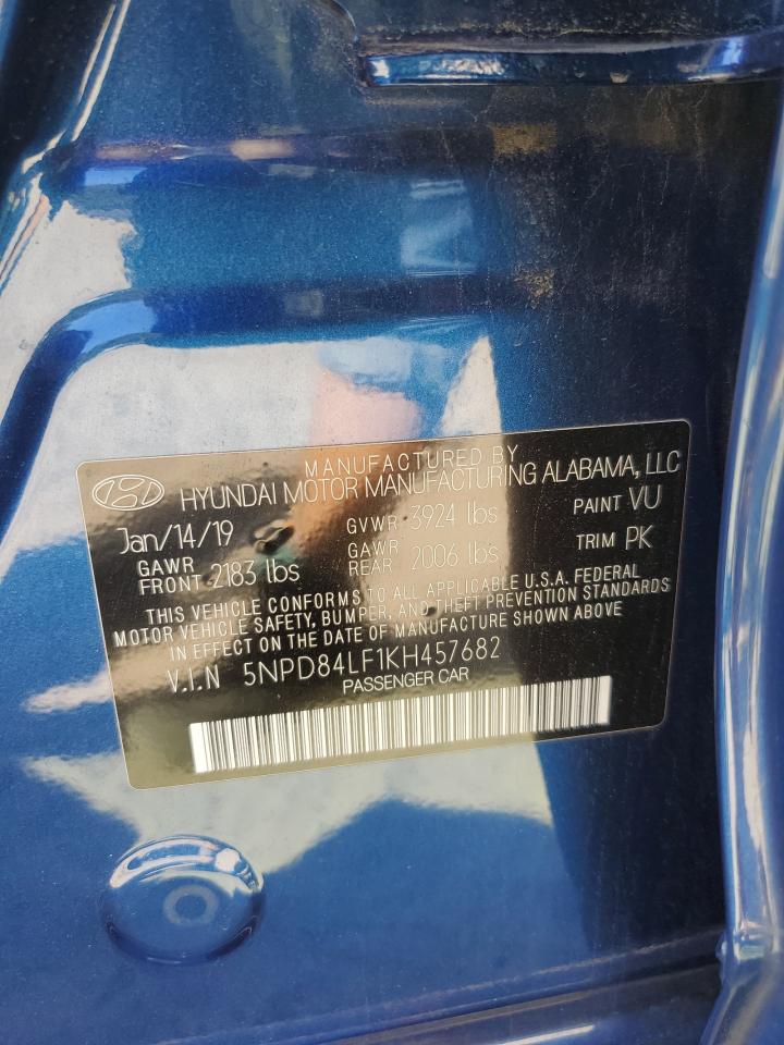 2019 Hyundai Elantra Sel VIN: 5NPD84LF1KH457682 Lot: 84737215