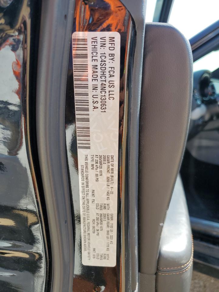 2022 Dodge Durango R/T VIN: 1C4SDHCT4NC130631 Lot: 90032215