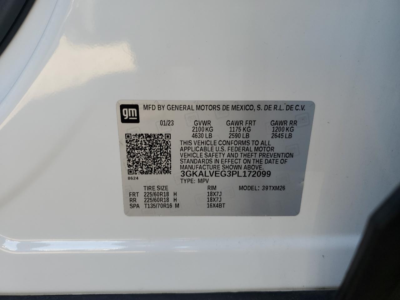2023 GMC Terrain Slt VIN: 3GKALVEG3PL172099 Lot: 84883195