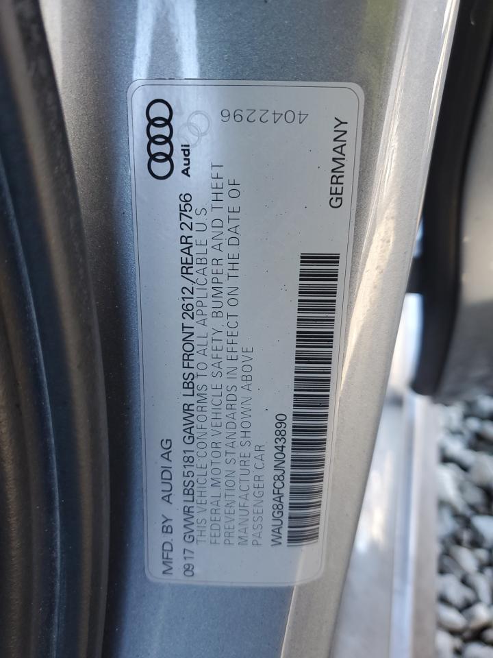 2018 Audi A6 Premium Plus VIN: WAUG8AFC8JN043890 Lot: 82779625