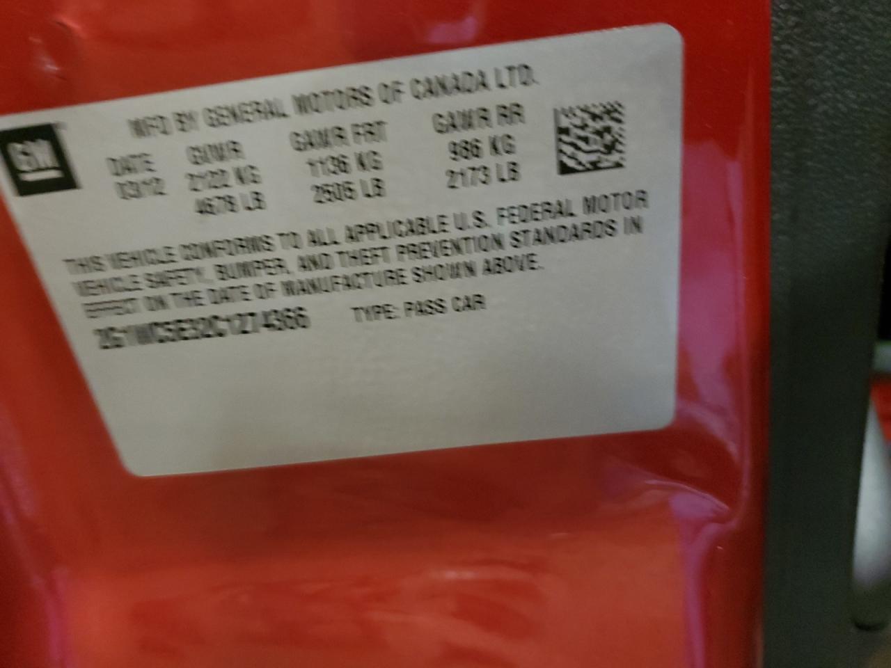 2012 Chevrolet Impala Ltz VIN: 2G1WC5E32C1274366 Lot: 82264245