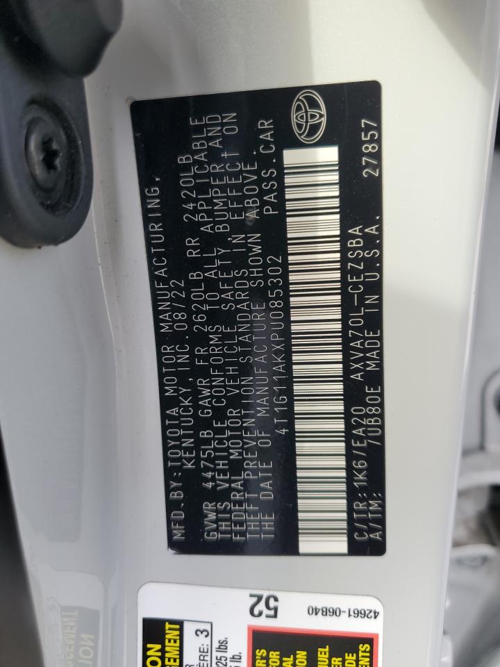 2023 Toyota Camry Se Night Shade VIN: 4T1G11AKXPU085302 Lot: 84832095