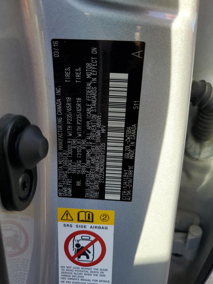 2016 Lexus Rx 350 VIN: 2T2ZZMCA9GC017335 Lot: 82570045